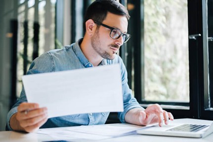 an employee working at a desk